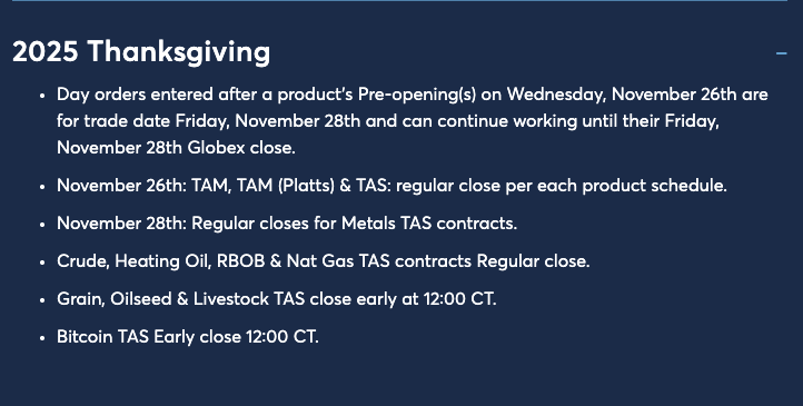 CME Trading Hours and Holiday Schedules-Thanksgiving-2025-Notes